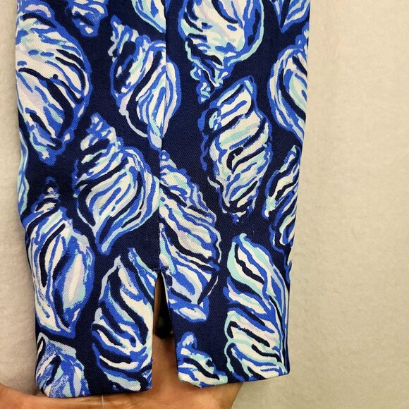Lilly Pulitzer Kelani Stretch Pants High Tide Navy Blue/White Sz 10 Modal Blend - Picture 6 of 10